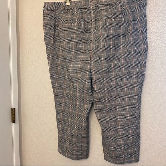 Lane Bryant Slim Capri 4-Season Pant black glen plaid stretch crop trousers 22 - Picture 3 of 12